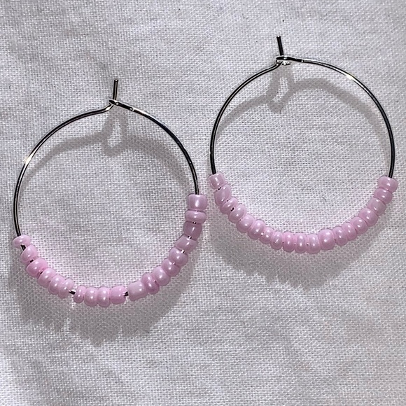 Beaded Hoop Earrings
25mm stainless steel - Picture 7 of 16
